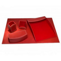 Dacasso  Colors 5 Pieces Leatherettee Desk Set - Red